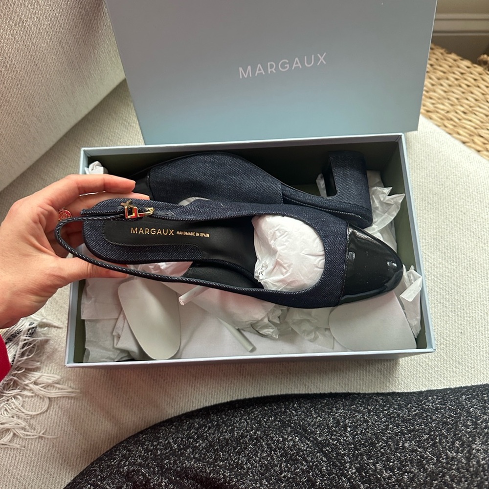Margaux Women's Navy Cluny Slingback Heels